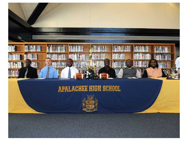 Six Apalachee seniors sign with college football programs