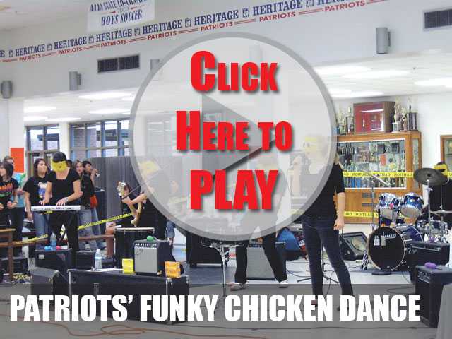 Dancing the funky chicken at Heritage