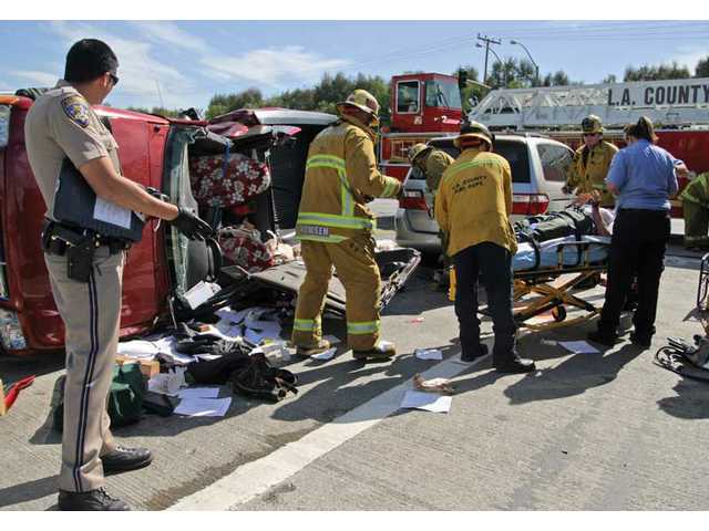 Woman injured in crash 