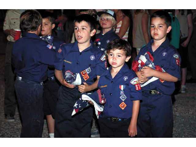 Scouts help at flag retirement ceremony