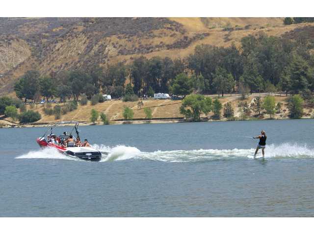 Wake boarders fly over Castaic