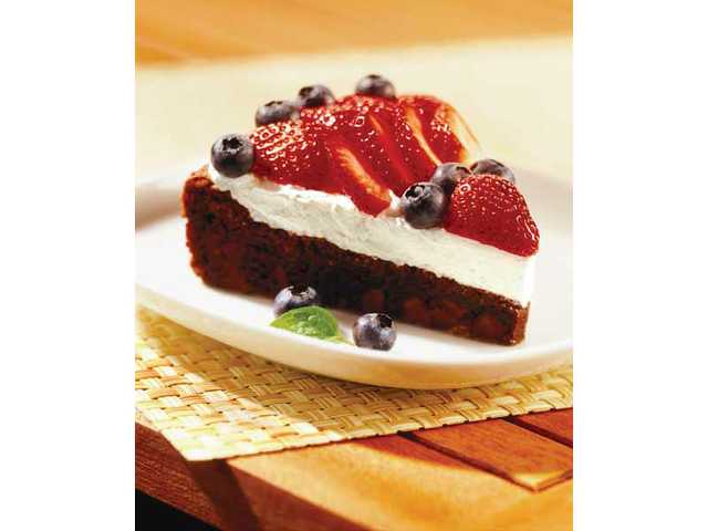 Red, white and blue dessert