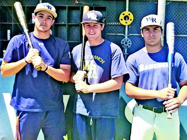 West Ranch's Justin Hovis, Josh Heinz and Gabe Peralta: Run’s the word