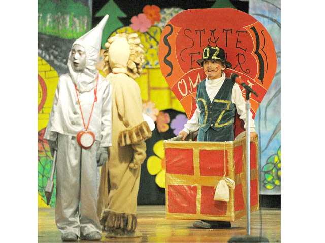 Students learn lessons on stage