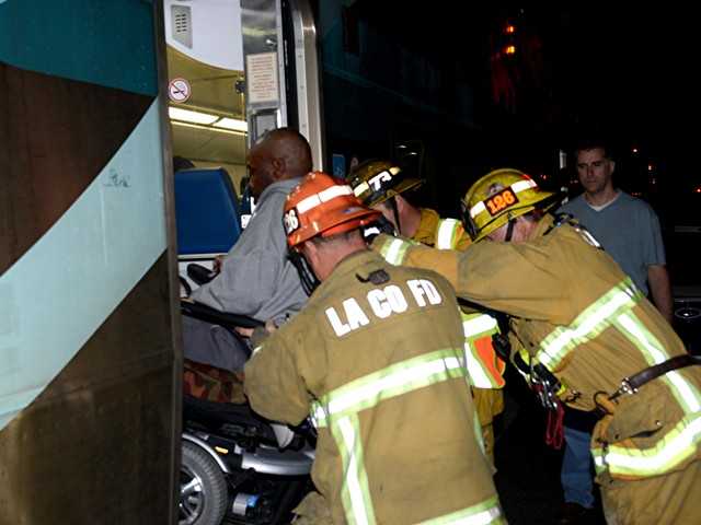 Train, tractor-trailer collide in Newhall
