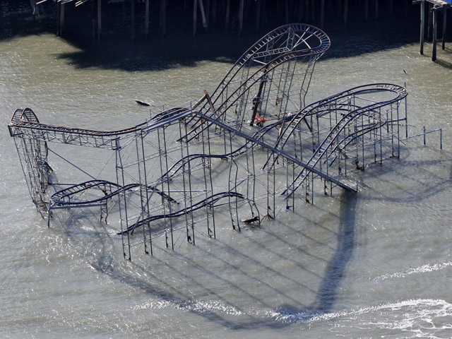 Coaster submerged by Sandy may stay put