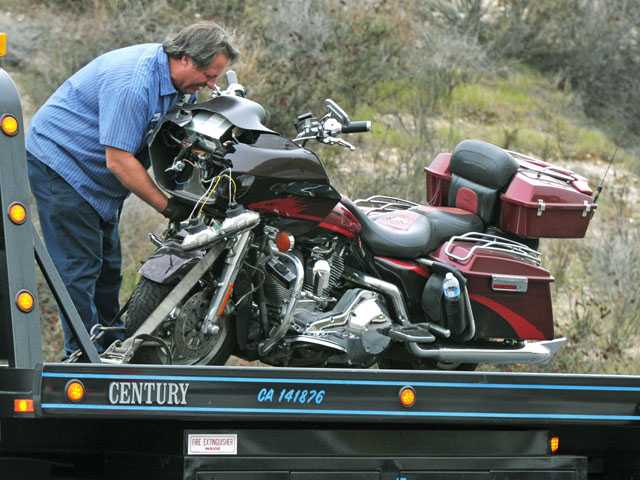 Motorcyclist injured in SCV collision