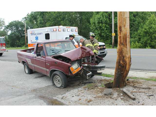 Woman airlifted after hitting pole Woman airlifted after hitting pole