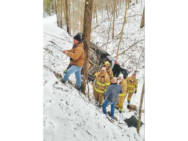 Man injured after sliding off road Man injured after sliding off road