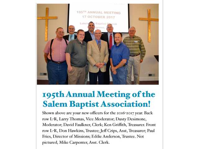 Annual meeting of the Salem Baptist Association Annual meeting of the Salem Baptist Association