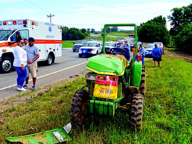 SUV rear-ends tractor SUV rear-ends tractor