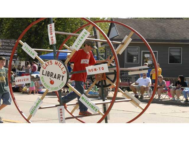 A bespoked library float A bespoked library float