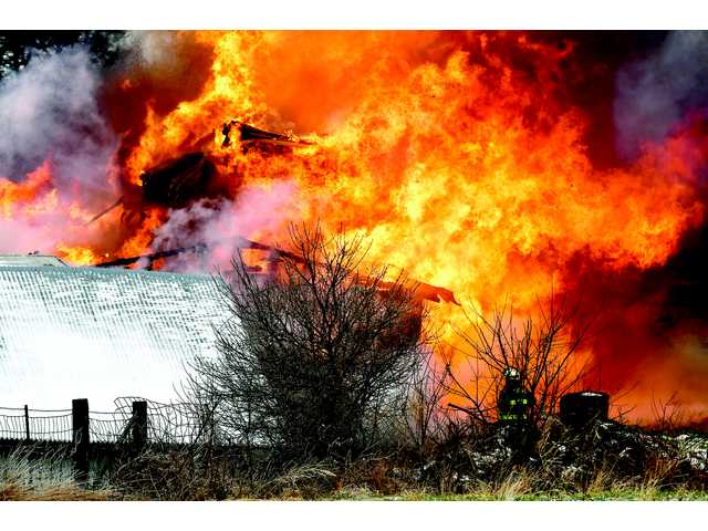 Powerful Fire destroys local farm home Powerful Fire destroys local farm home